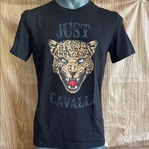 New with tags Just Cavalli Black Graphic T-Shirt for Men